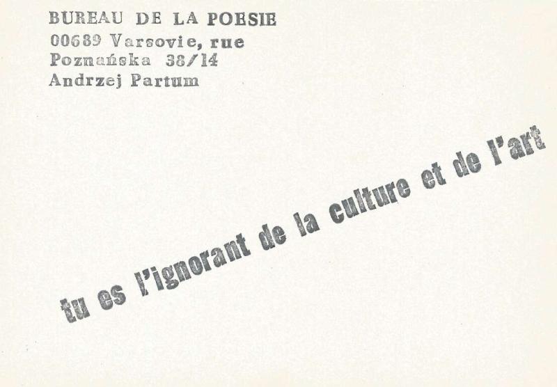 Tu es l’ignorant de la culture et de l’art 

